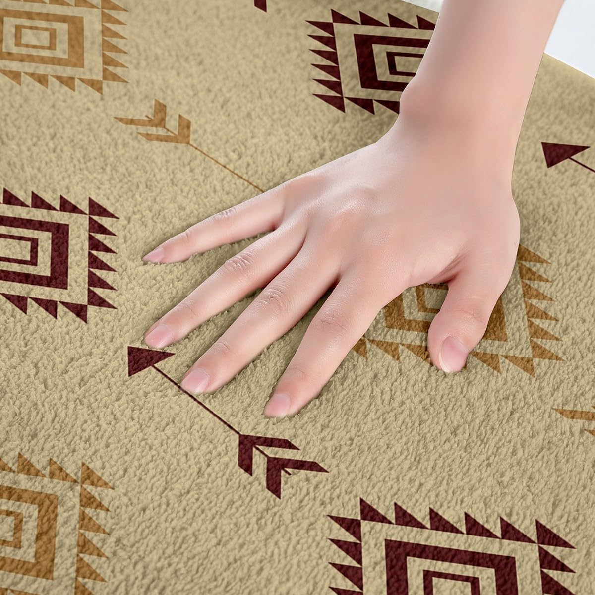 Jejeloiu Kids Brown Boho Bath Rug 16x24