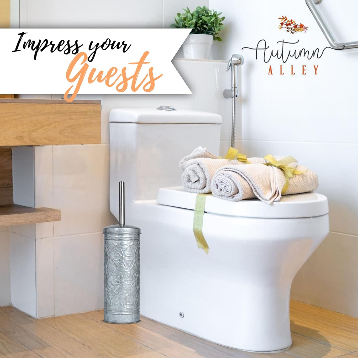 Autumn Alley Rustic Toilet Brush Set with Holder
