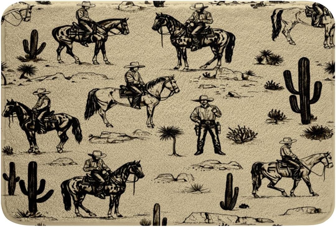 Feelyou Brown Western Bath Mat 16x24 Inch 1