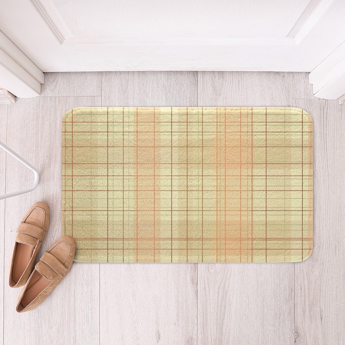 Feelyou Buffalo Check Doormat 16x24 Yellow