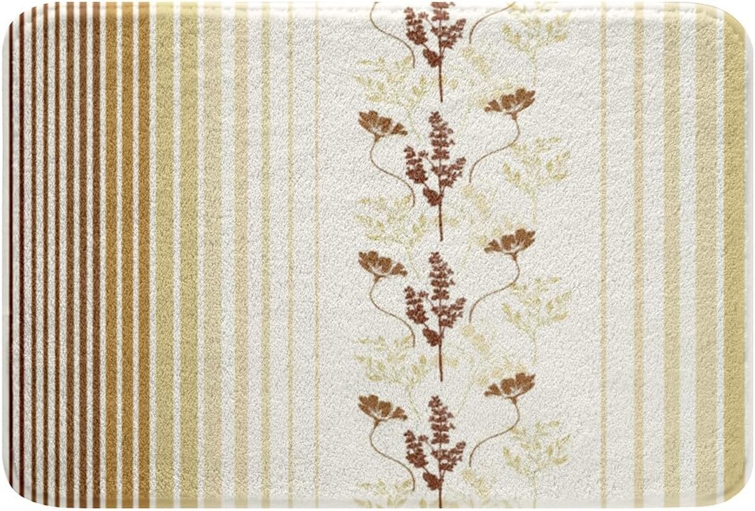 Jejeloiu Vintage Floral Bath Rug 16x24 Inch