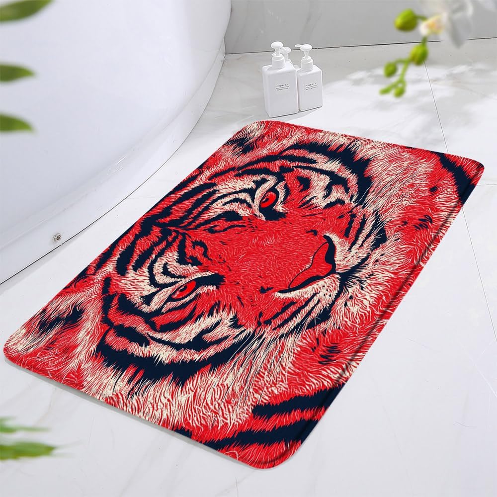 Tiger Bath Mat Abstract Art Design 16x24 Inch
