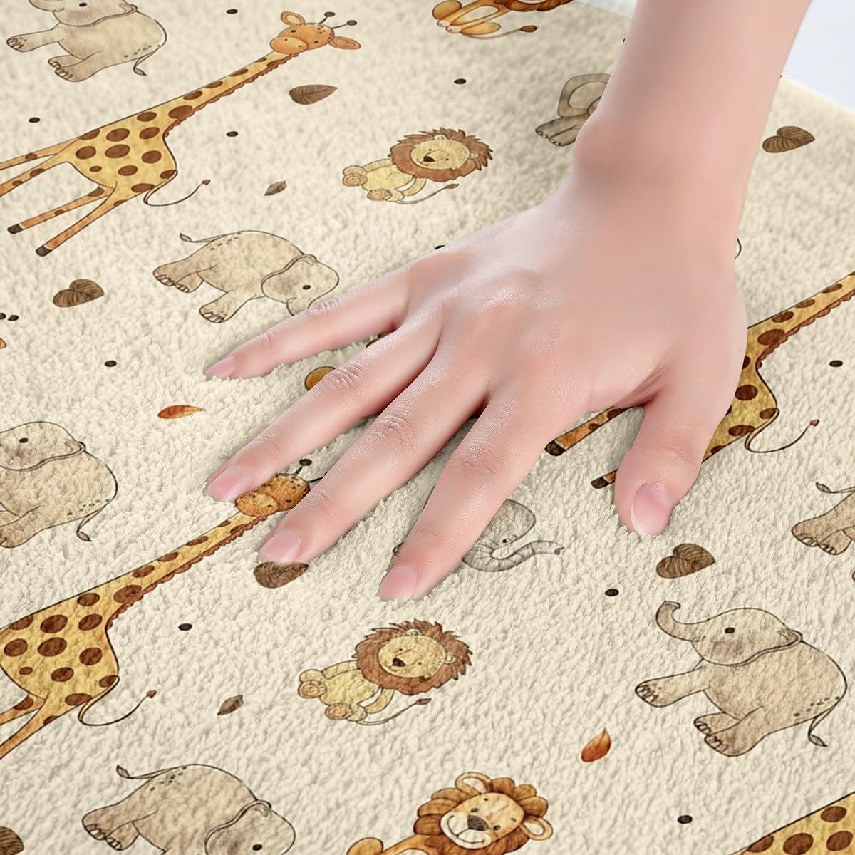 Zoo Animal Soft Fleece Door Carpet for Kids