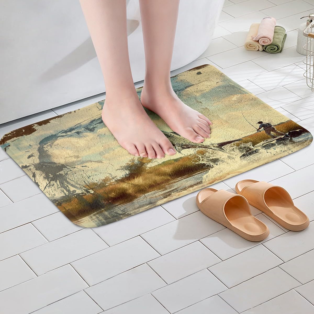 Feelyou Bass Fish Bath Rug 16x24 Inch Room Decor