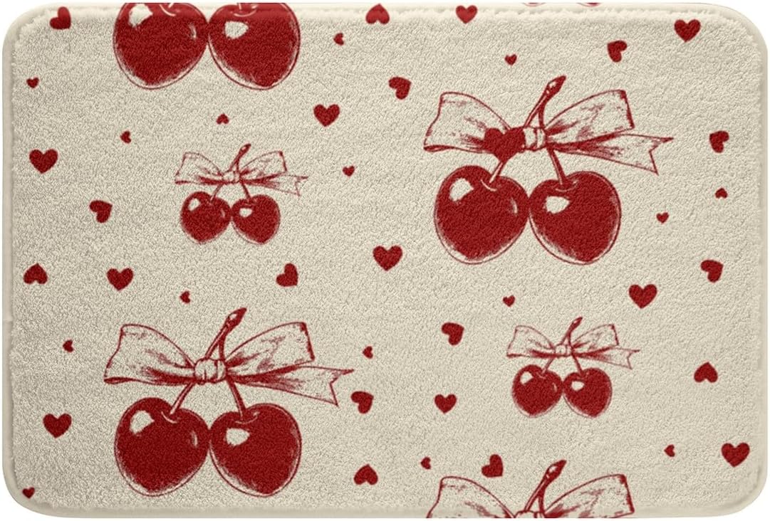 Jejeloiu Kawaii Bow Bath Rug 16x24 Inch