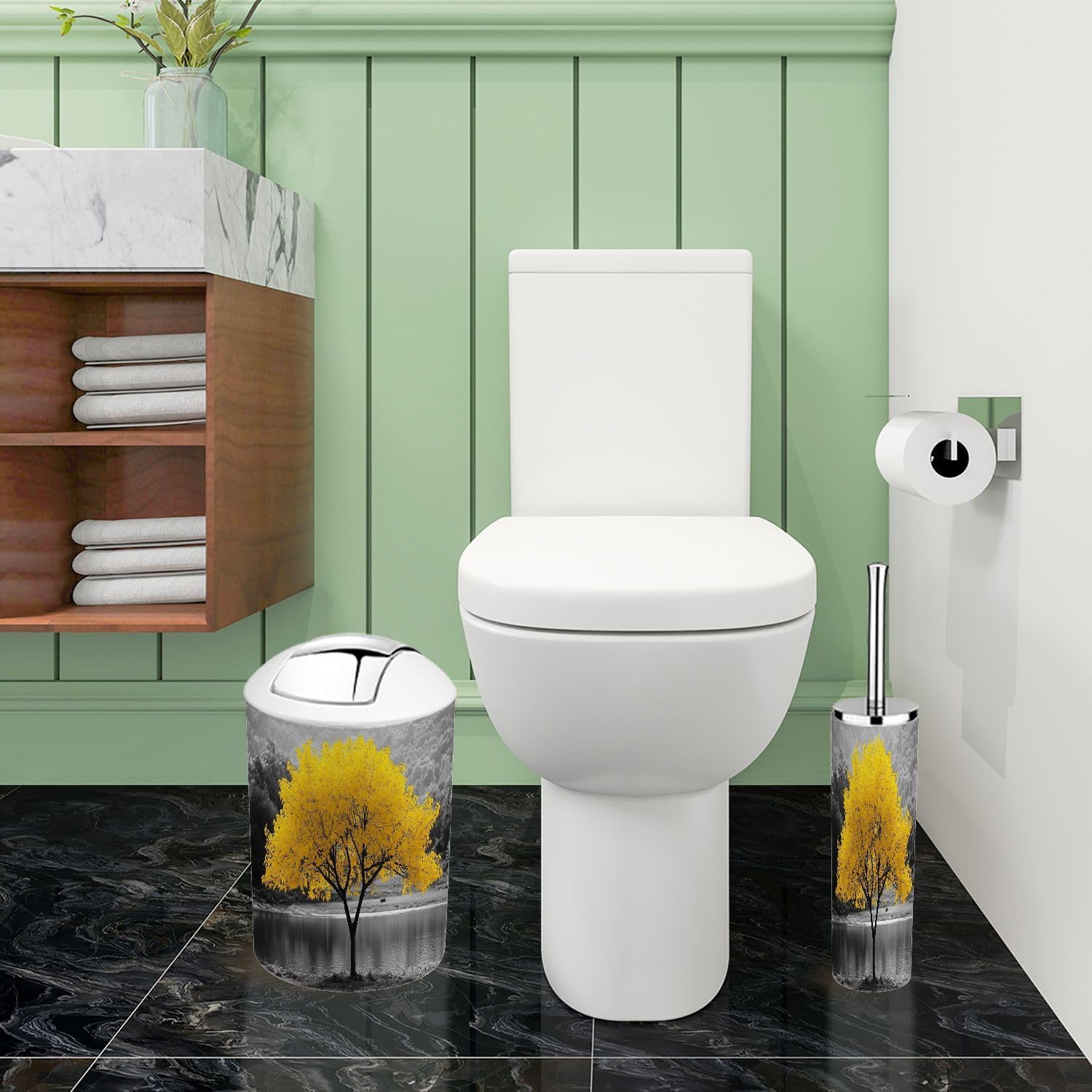 Boho 6 Piece Bathroom Accessory Set with Reflective Elements