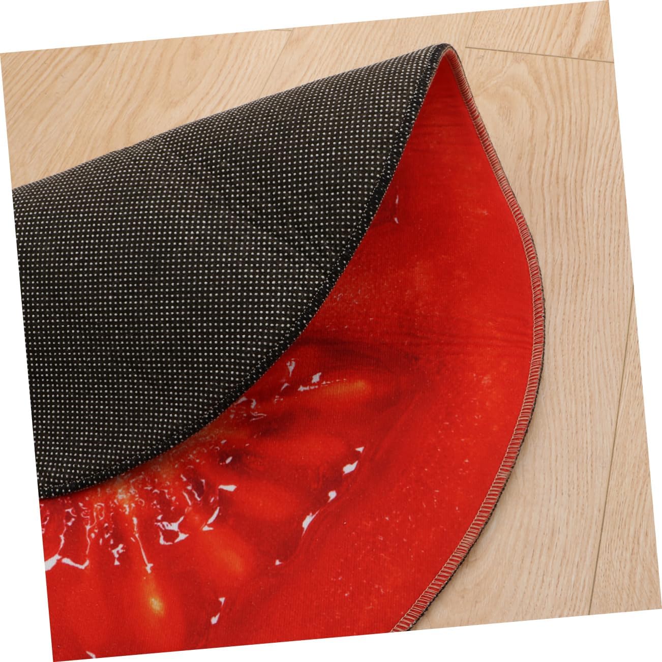 Healifty Round Non-Slip Fruit Rug for Bath Bedroom