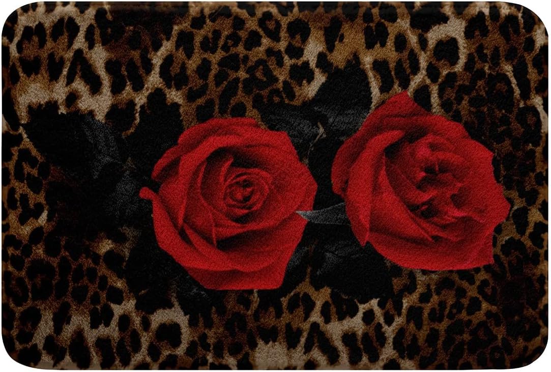 SGYDW Cheetah Print Bath Mat 24x16 Inch