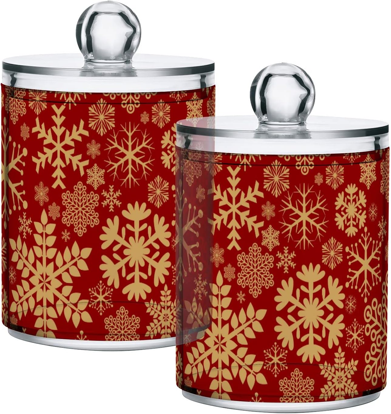 GEDAKO Qtip Holder with Lid Set Clear Glass Canister
