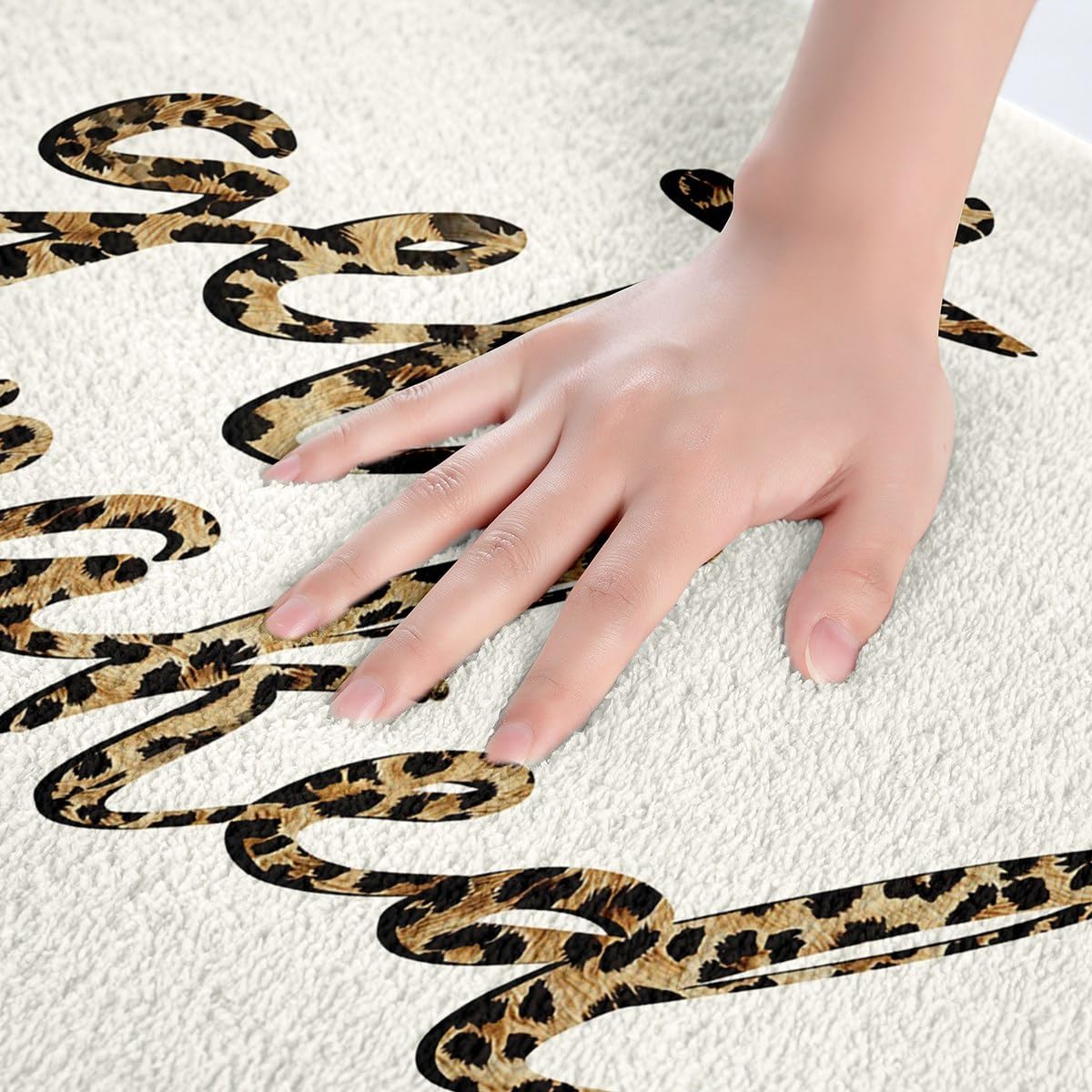Homewish Get Naked Bath Rug Brown Leopard Print Non-Slip Mat for All