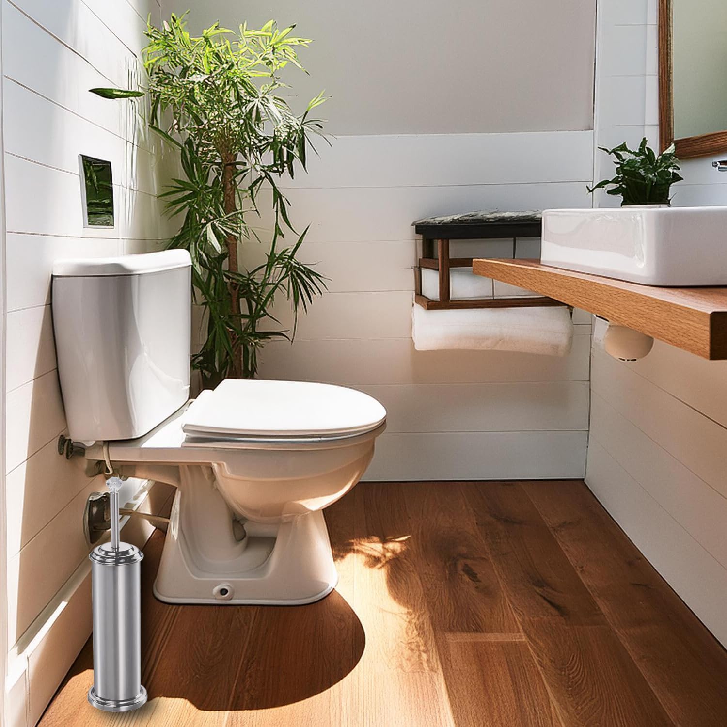 Home Basics Heavy Duty Stainless Steel Toilet Brush Holder