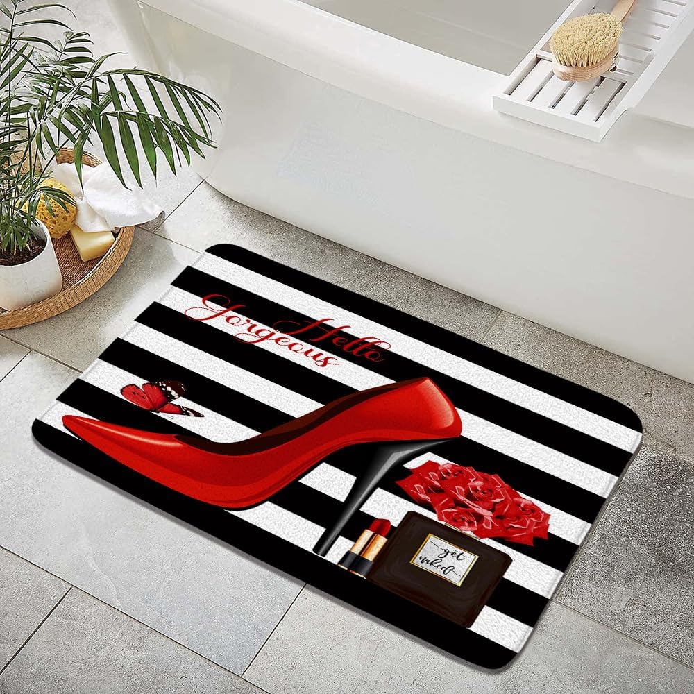 Modern Love Theme Bath Mat 16x24 Inch