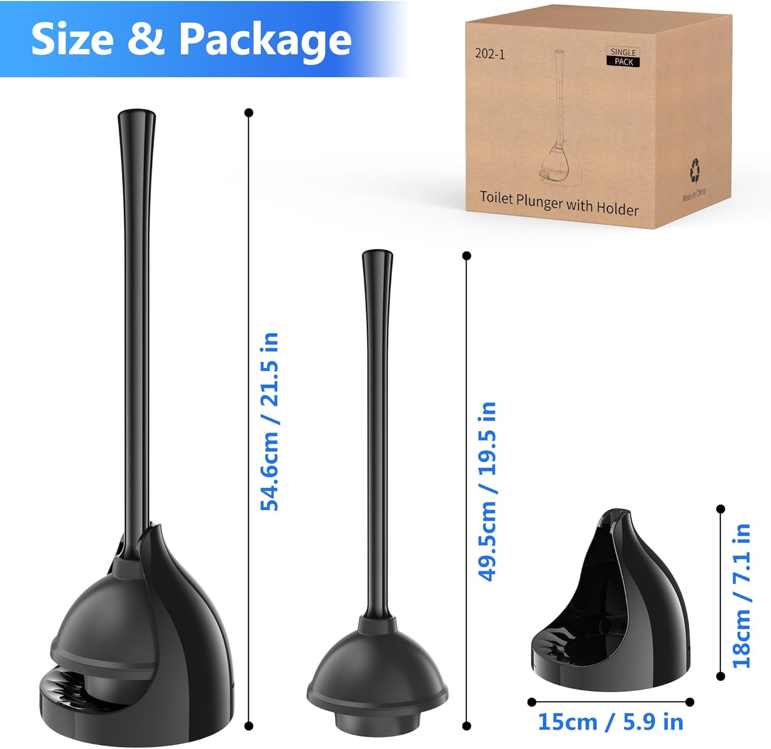 LOVLOY 2-in-1 Toilet Plunger and Brush Set