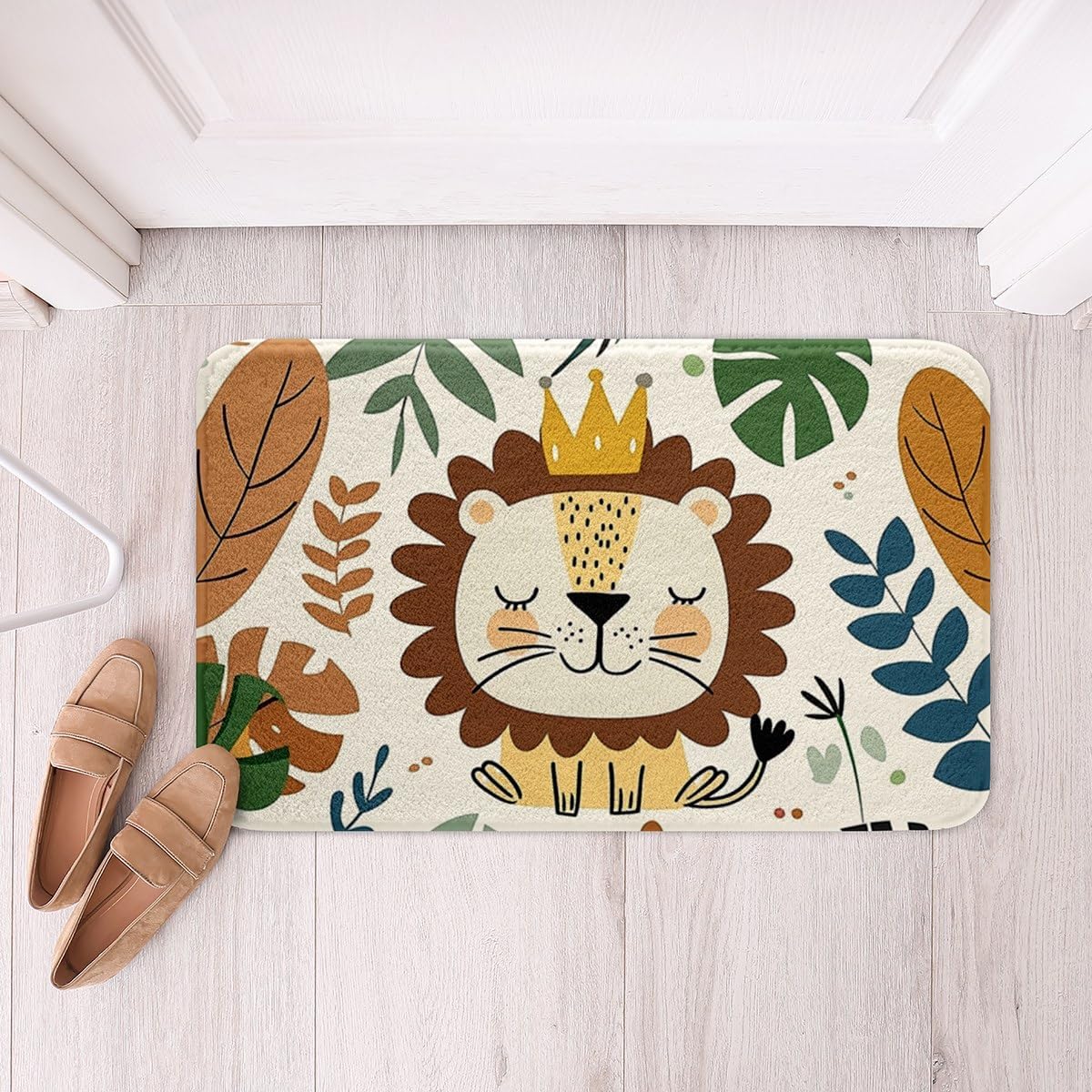 Manfei Cartoon Lion Kids Bath Mat 16x24 Inches
