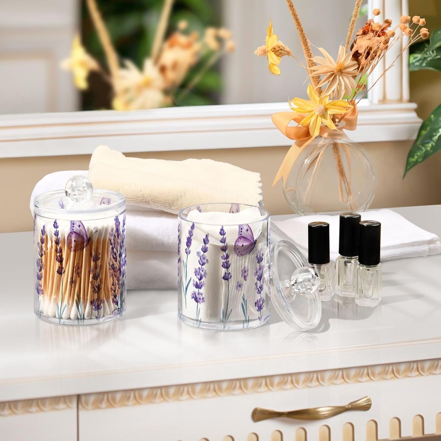 GEDAKO Q-tip Holder with Lid Set