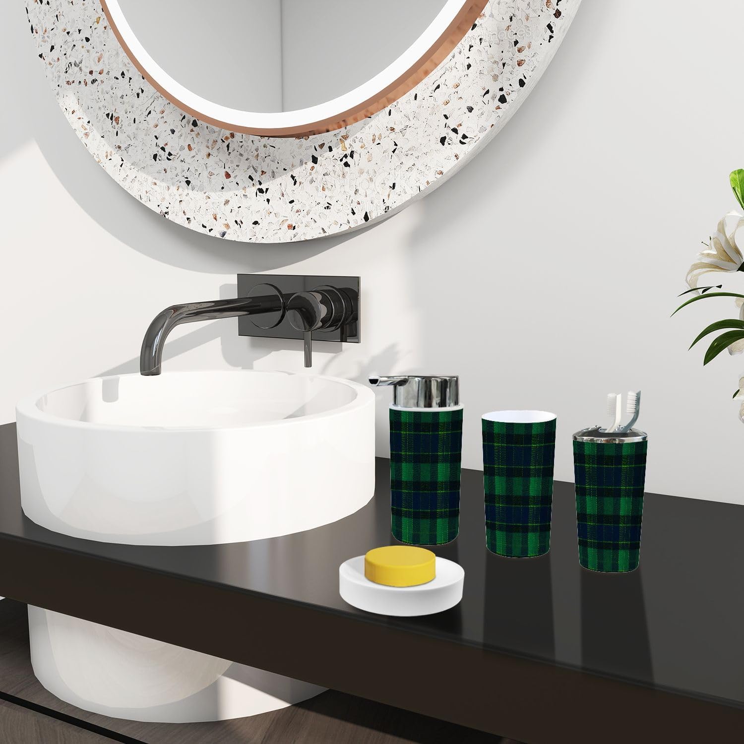 Boho Bathroom Accessory Set 6 Piece 1