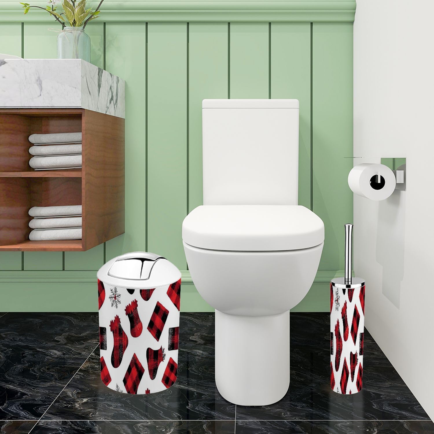 Boho Christmas Bathroom Accessory Set 6 Piece 1