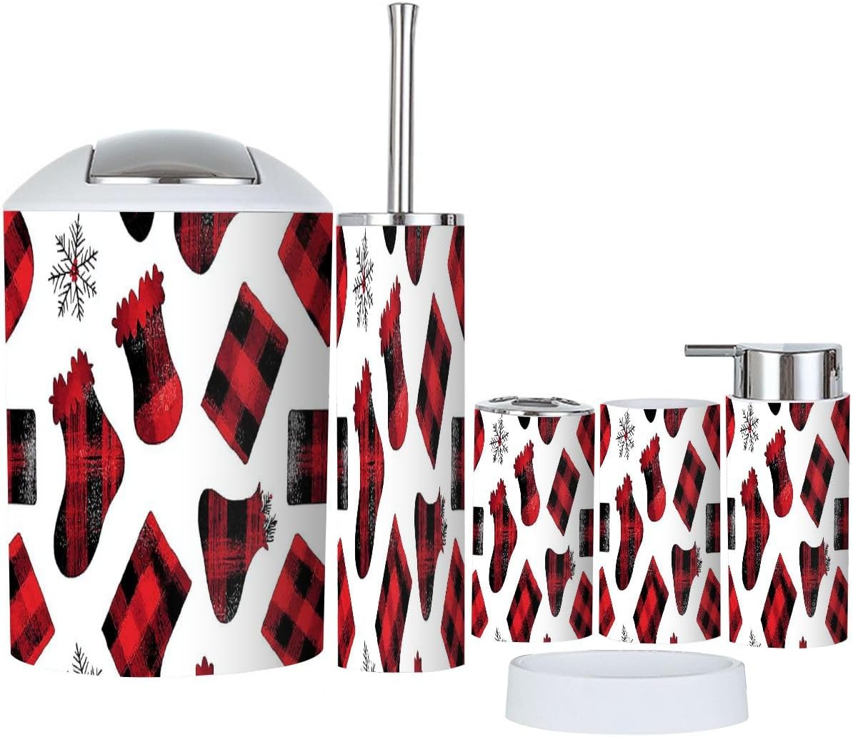 Boho Christmas Bathroom Accessory Set 6 Piece 1