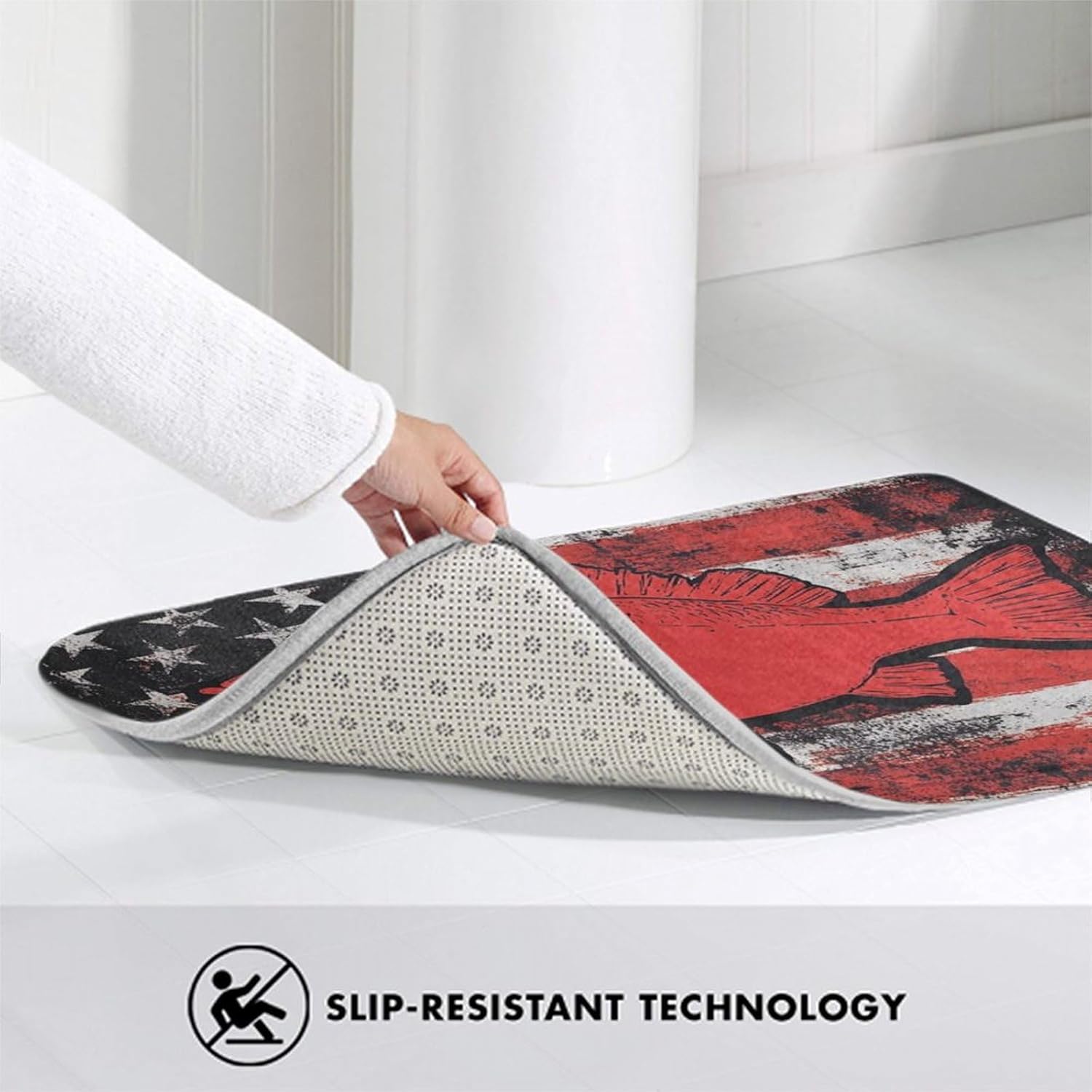 BoomDragon Memory Foam Bath Rug with Non-Slip Base