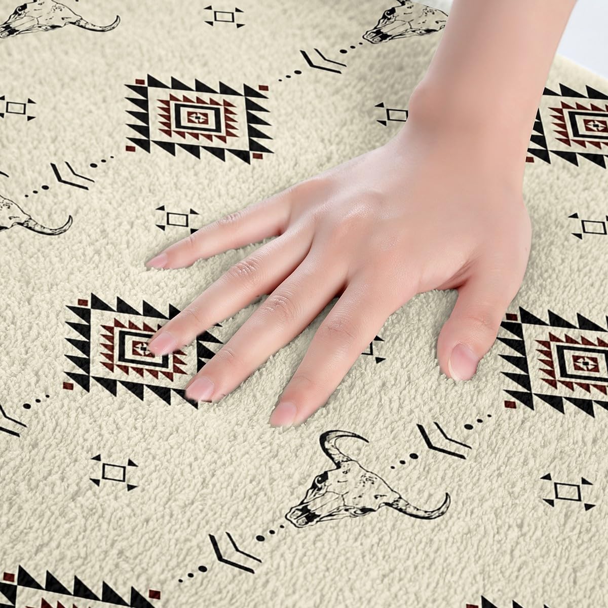 Western Aztec Bathroom Rug 16x24 Non-Slip Farmhouse Mat