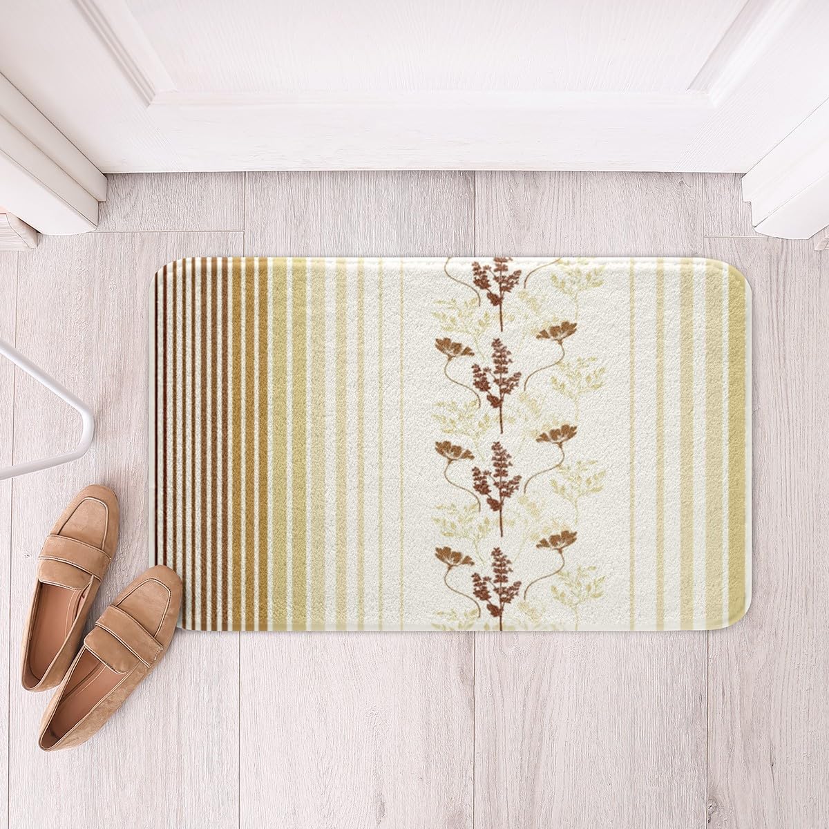 Jejeloiu Vintage Floral Bath Rug 16x24 Inch