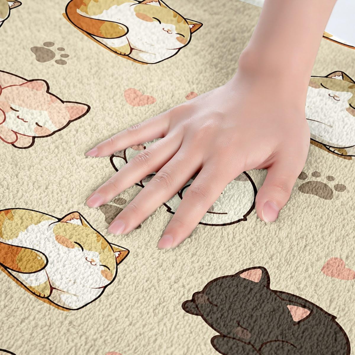 Homewish Cute Kitten Bathroom Rug with Non-Slip Backing