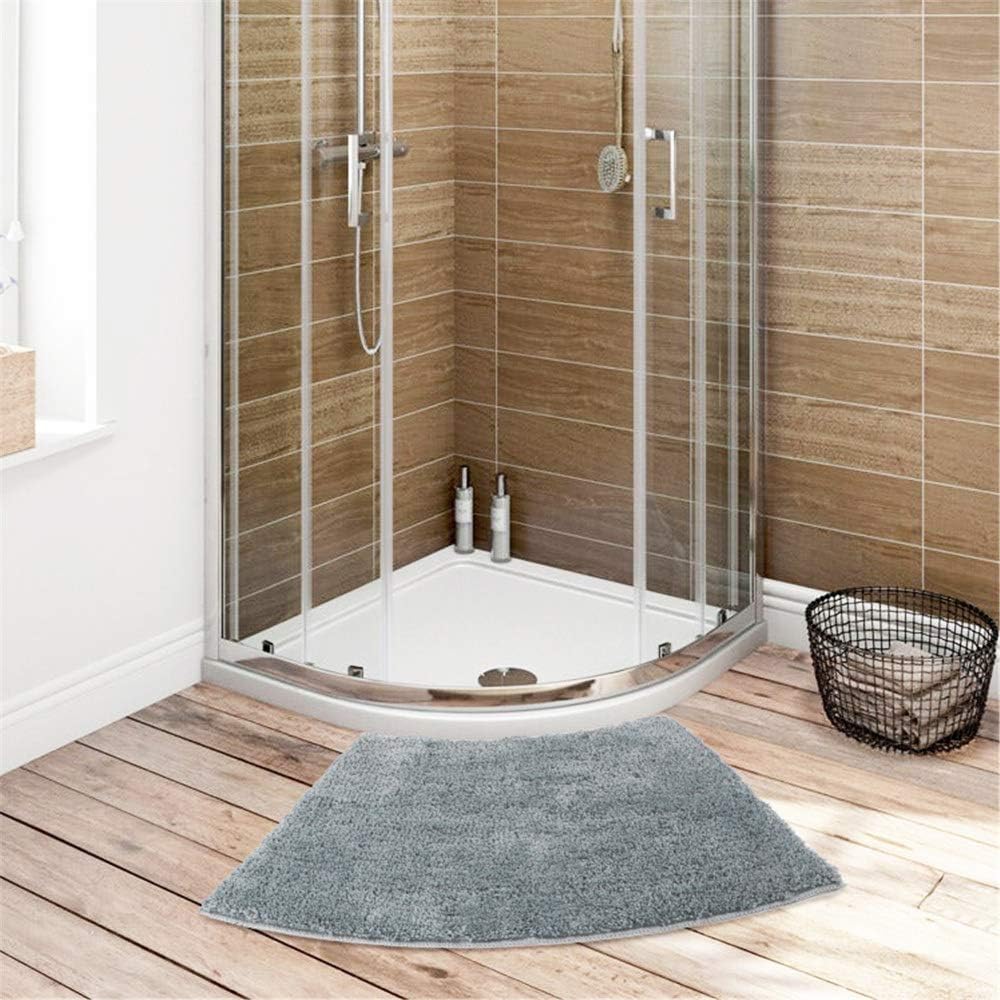 Seavish Luxury Grey Shag Curved Bath Rug