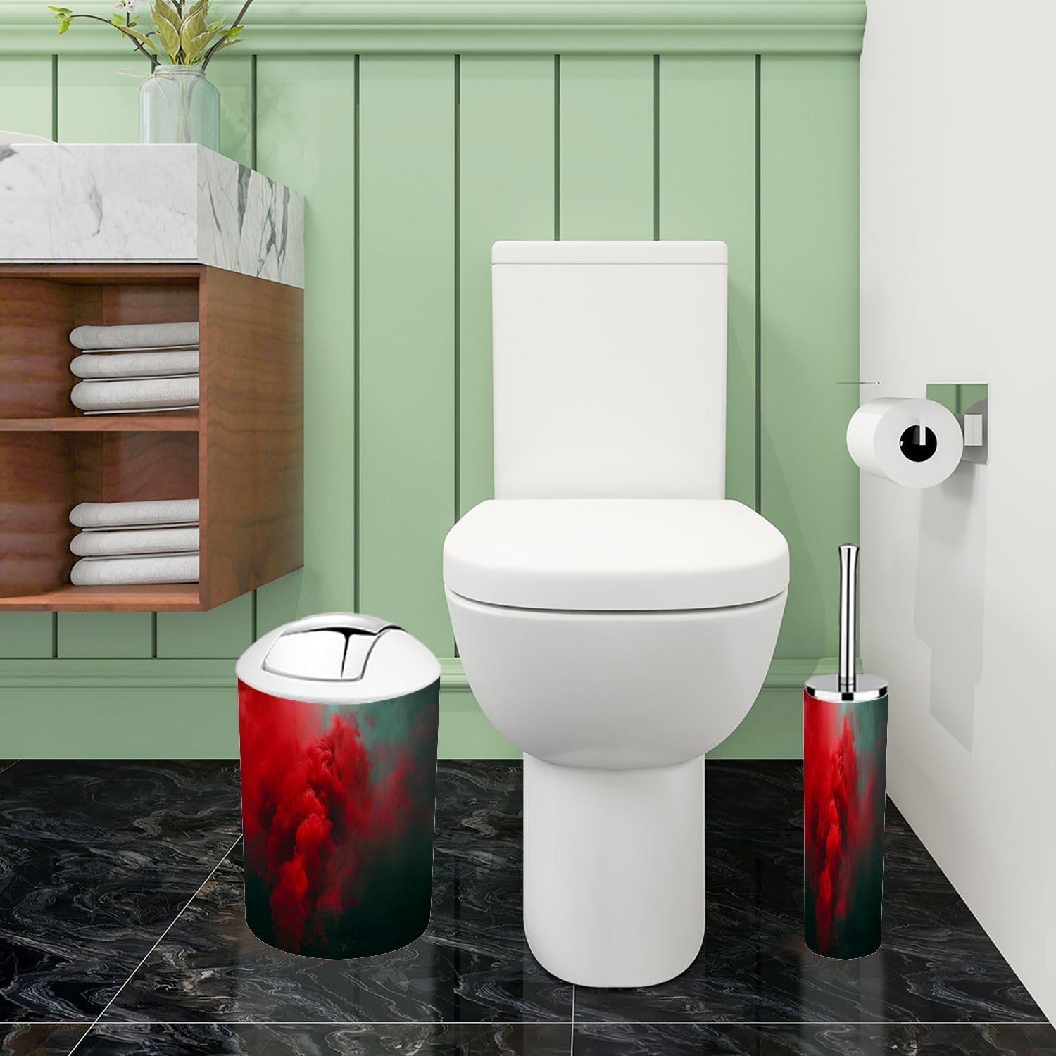 Boho Colorful 6-Piece Bathroom Accessory Set 1