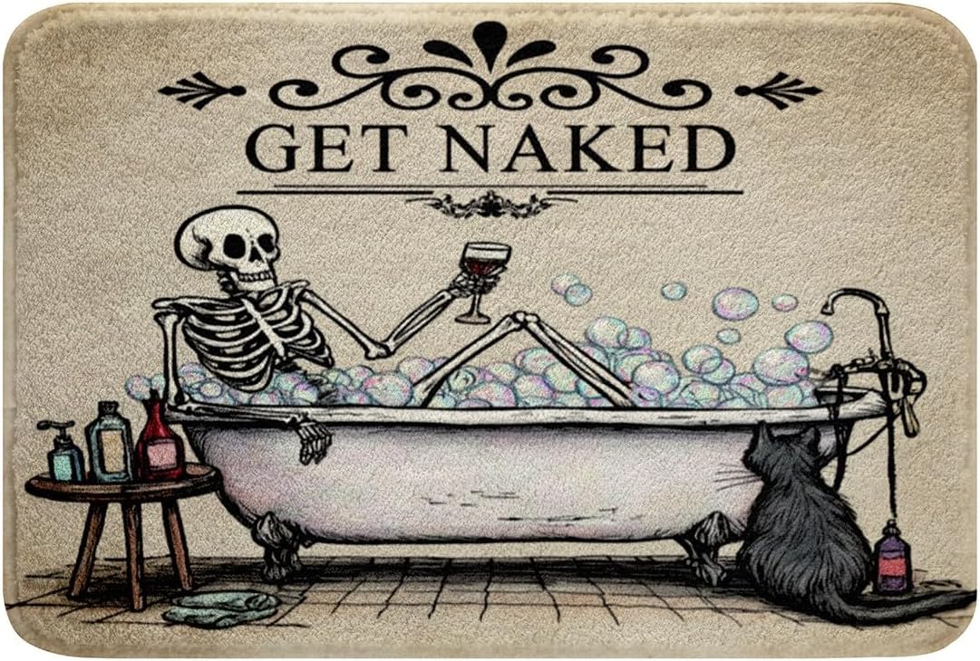 Jejeloiu Halloween Skull Bath Rug 16x24 Inch 1