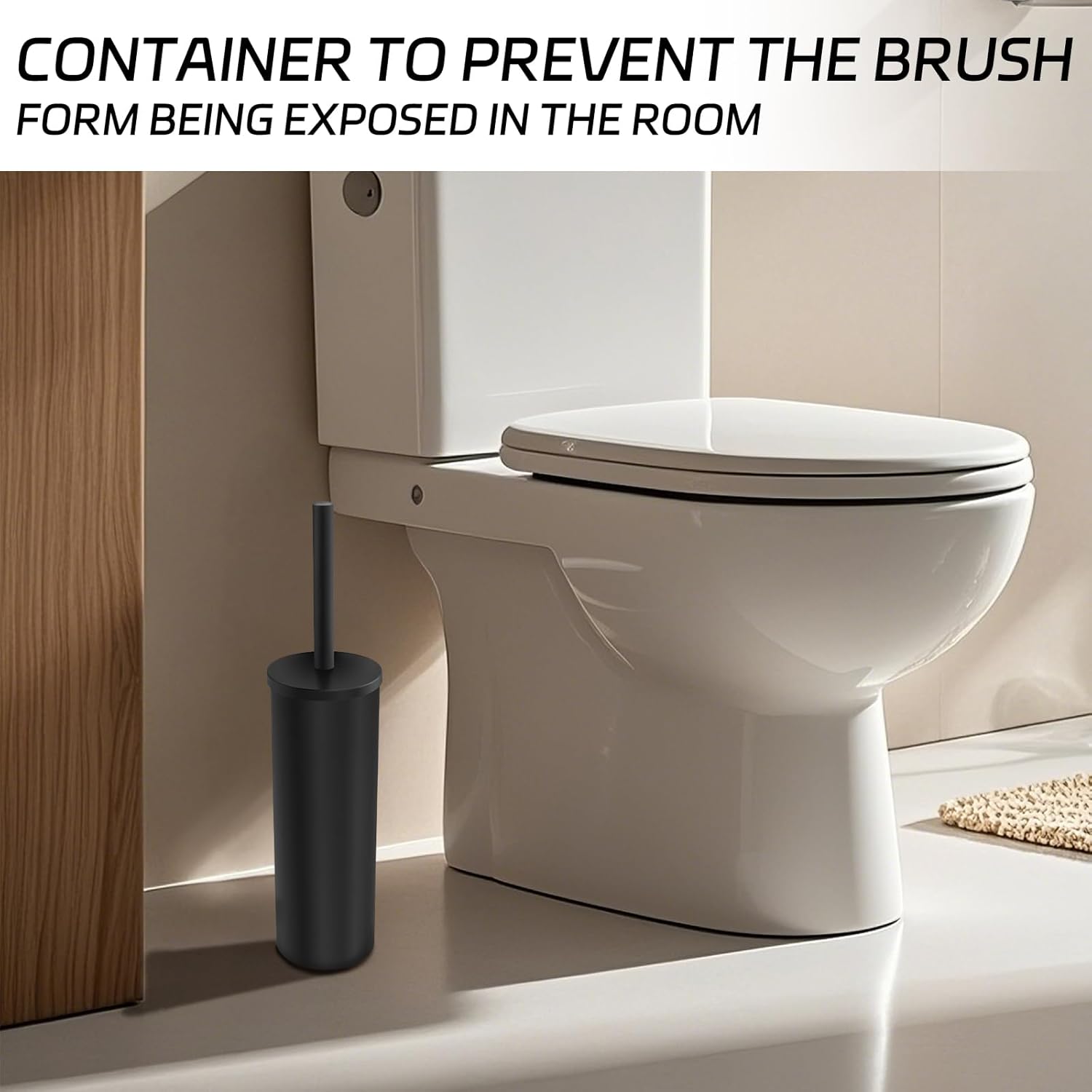 ZGELIN Stainless Steel Toilet Brush with Holder 1 Black