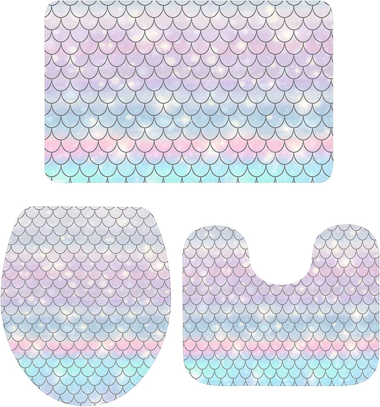 YESOF66 3 Piece Bathroom Rugs Set with Non-Slip Backing 1