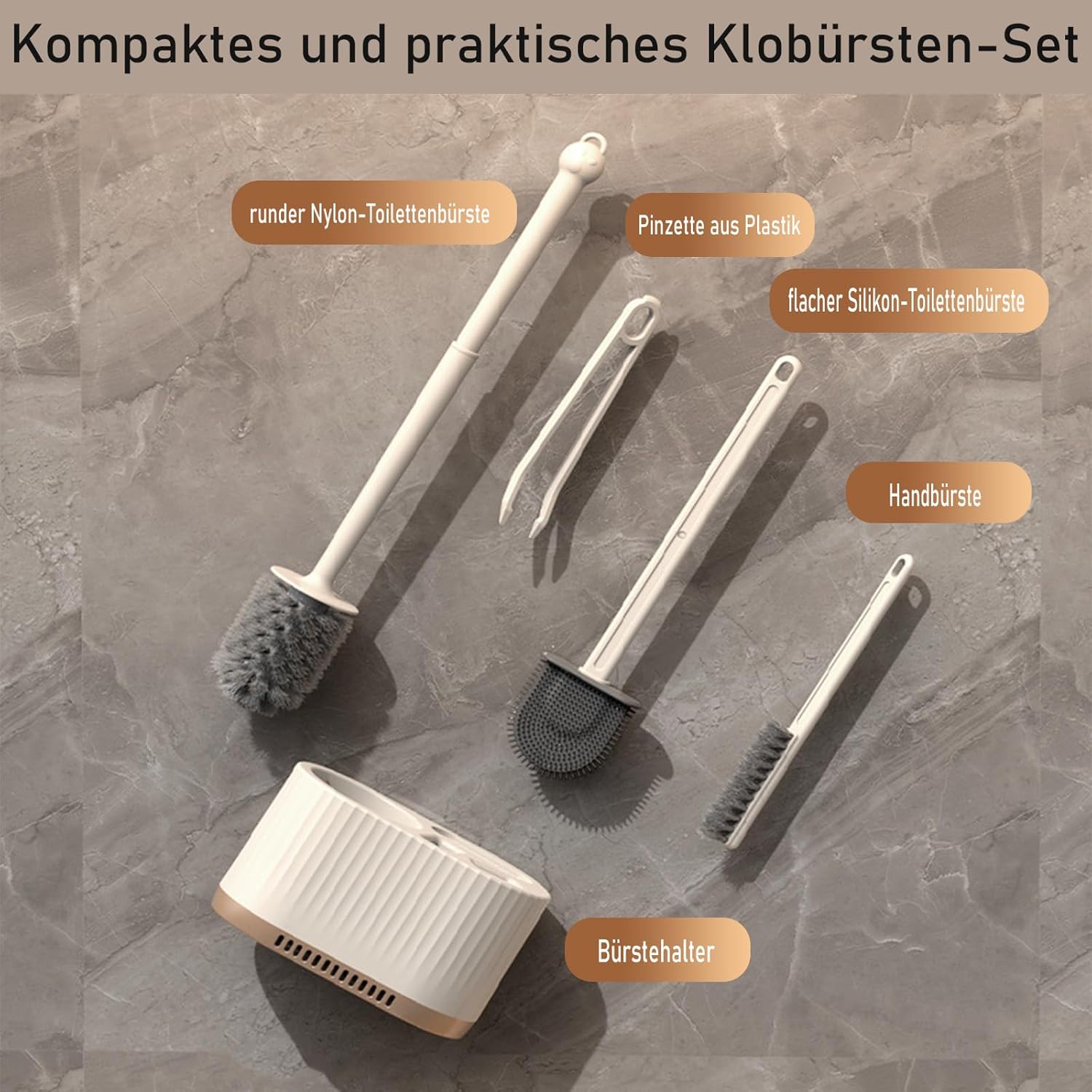 Bazasa 4-in-1 Toilet Brush and Holder Set 1
