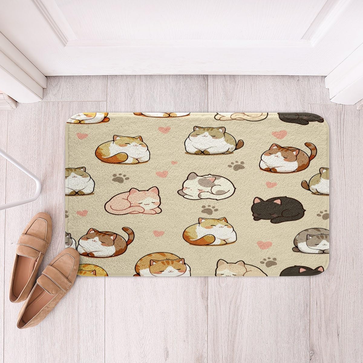Homewish Cute Kitten Bathroom Rug with Non-Slip Backing