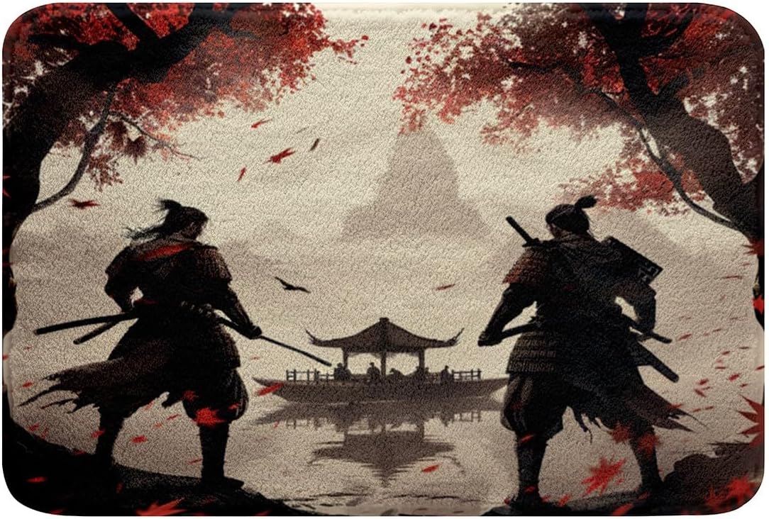 Feelyou Japanese Samurai Bath Mat 16x24 Inch