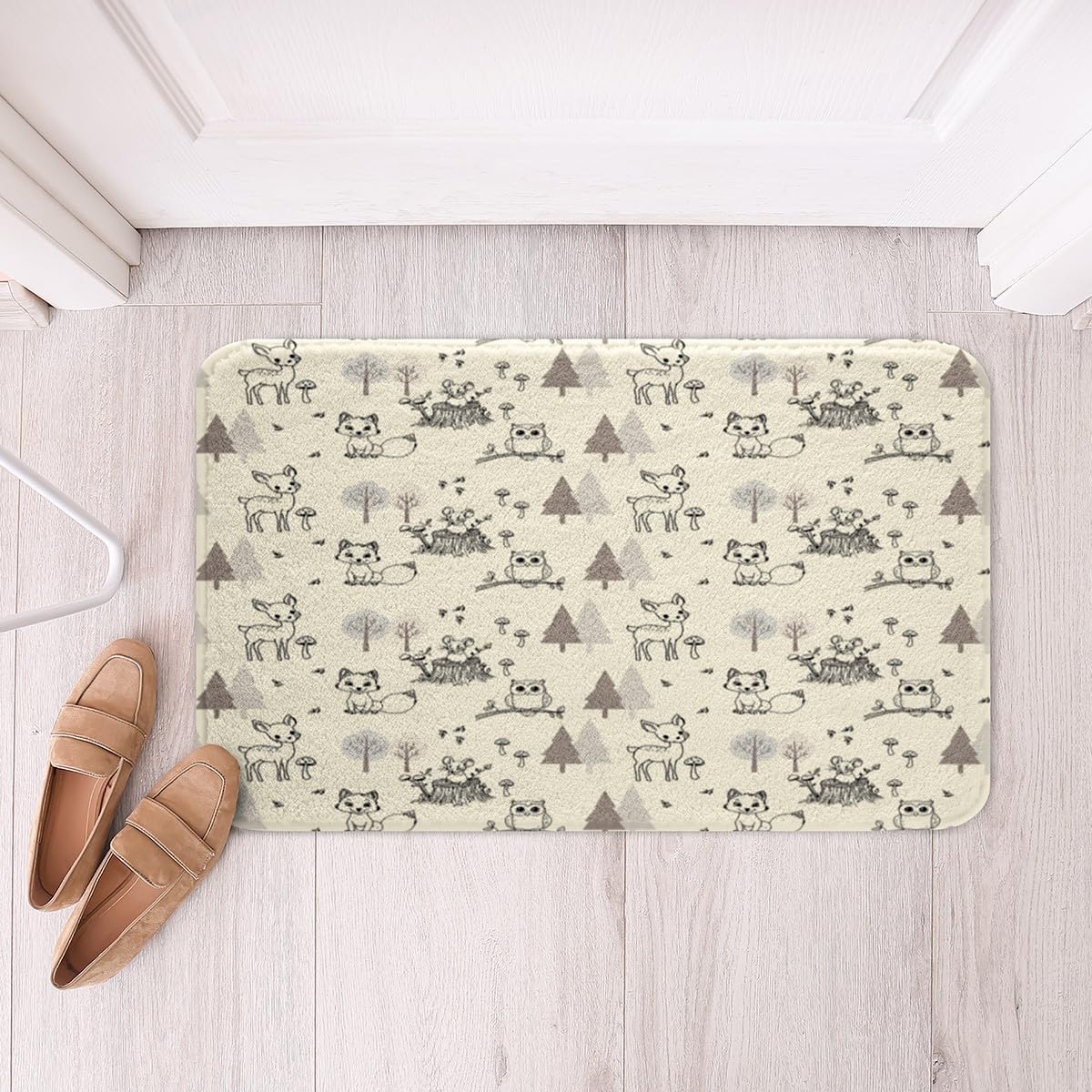 Jejeloiu Kids Wild Animals Bath Mat 16x24