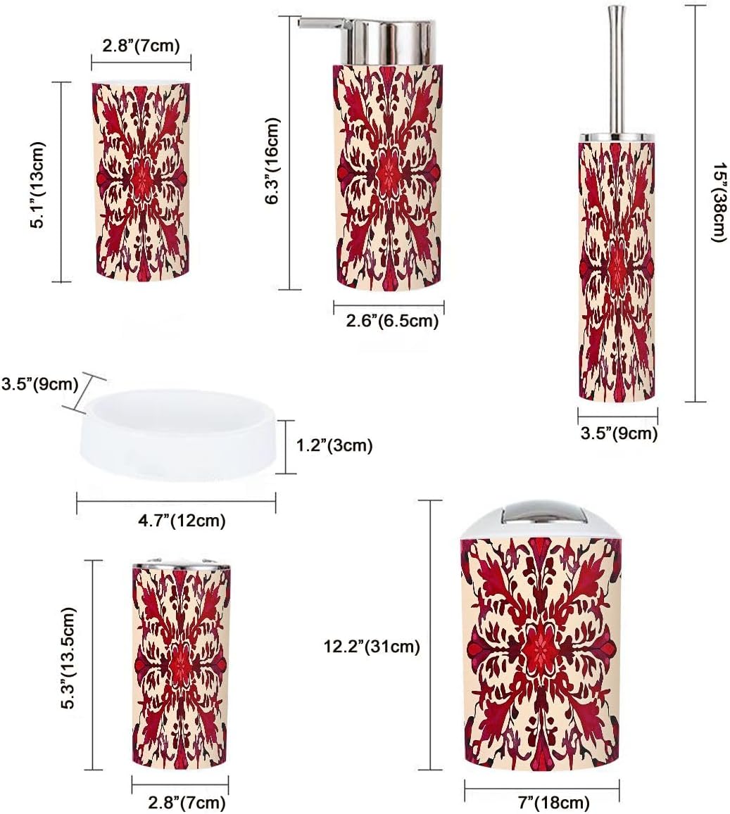 Boho Snowflakes Bathroom Accessory Set 6 Piece
