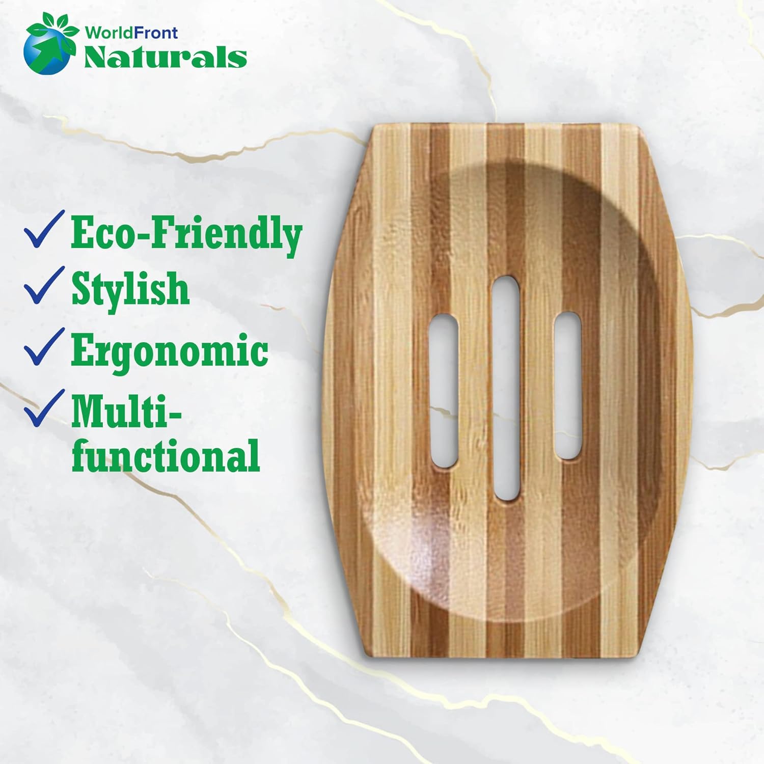Worldfront Bamboo Soap Dish for Shower Wall