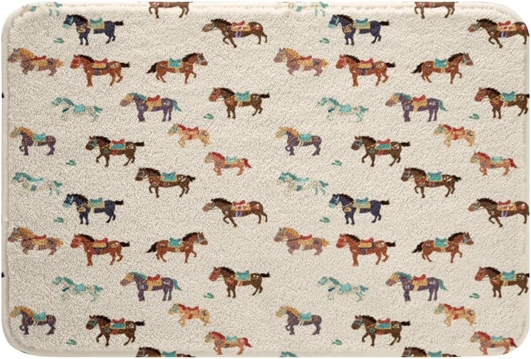 Feelyou Horse Bath Mat 16x24 Farm Style Rugs for Kids