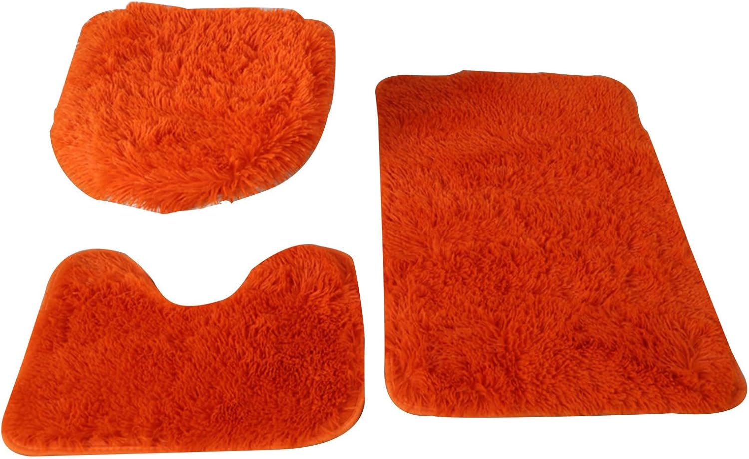 3 Piece Non Slip Bath Rugs Set - Soft Microfiber Carpets
