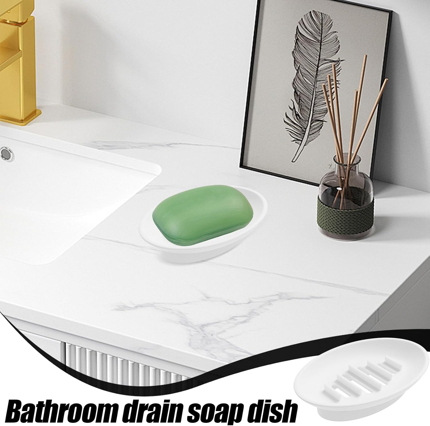 Silicone Soap Dish Holder for Shower and Kitchen