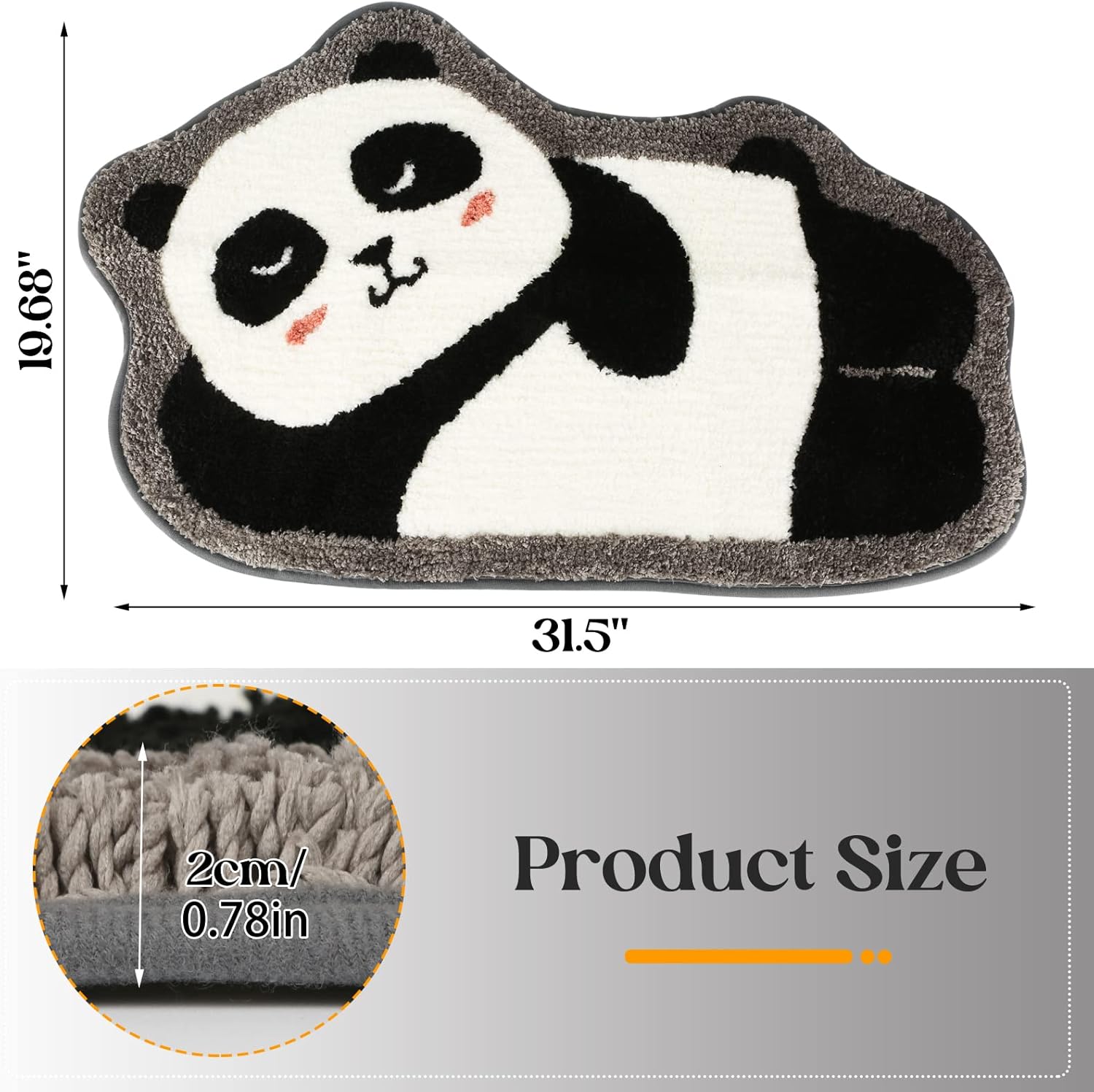 Ankah Panda Cartoon Shower Mat - Non-Slip Durable