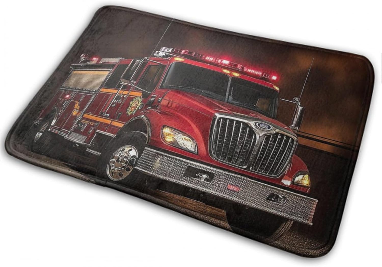 Memory Foam Fire Truck Shower Bath Rug