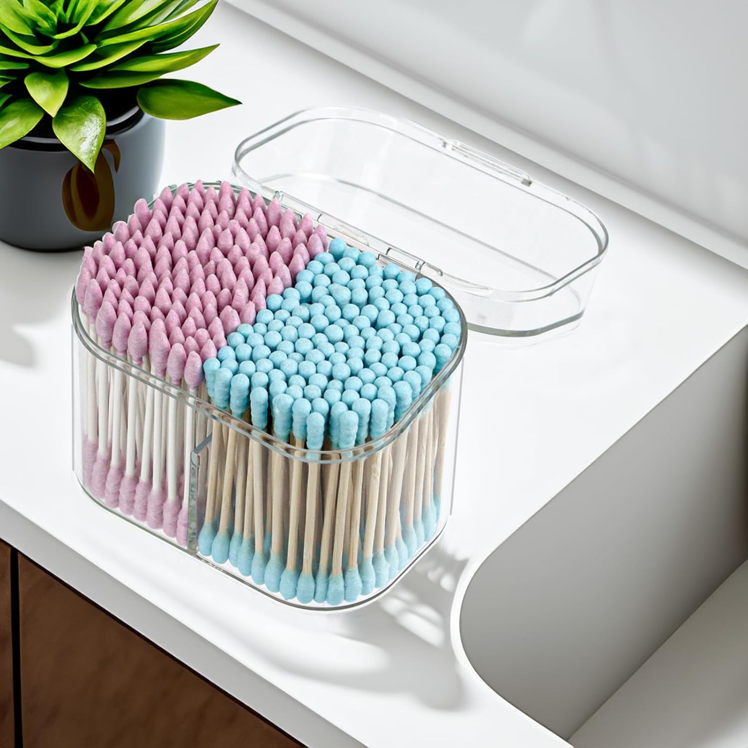 ZEXALOR Clear Bathroom Organizer 2-Size Essentials Set