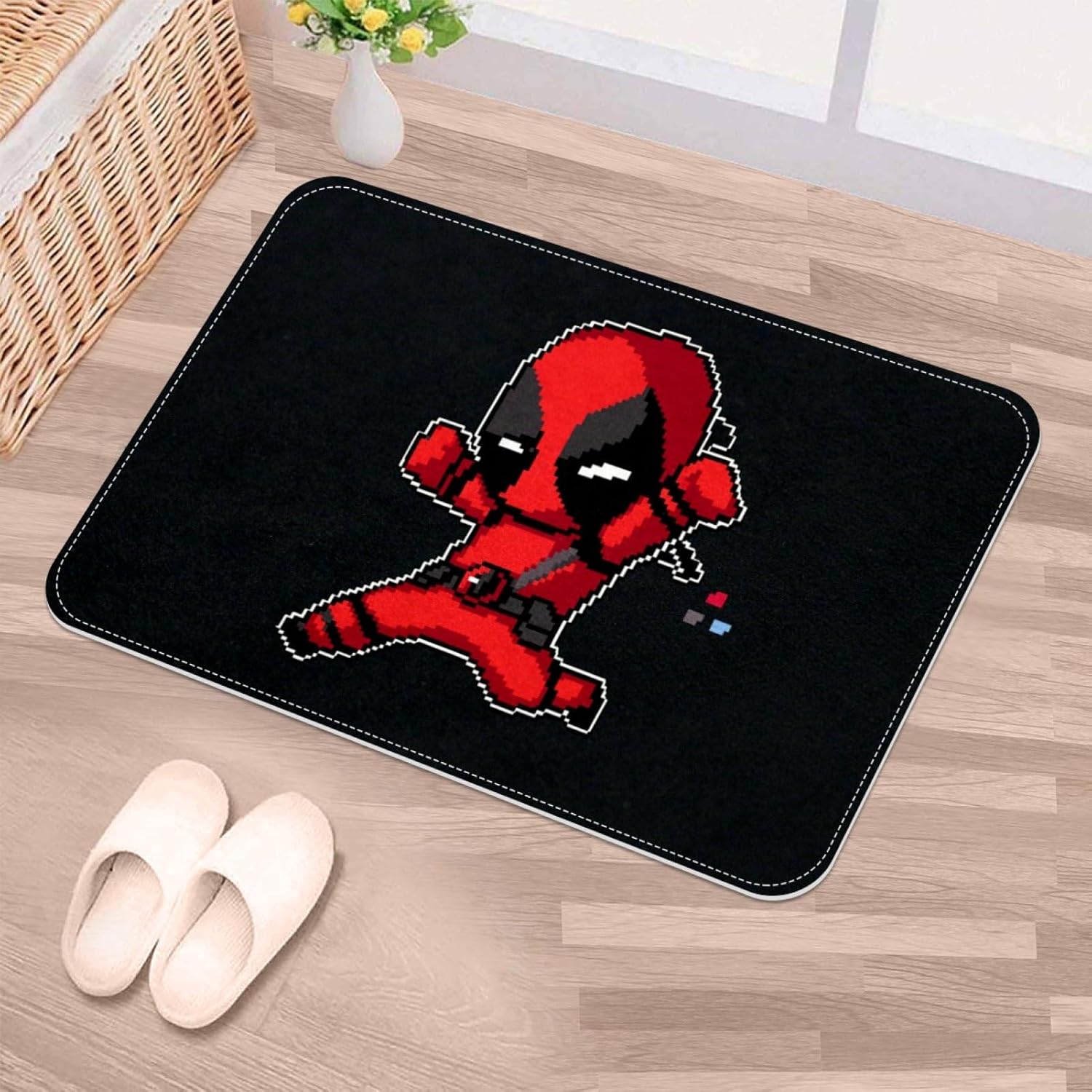 Deadpool Door Carpet Floor Mat with Machine Washable Bath Rugs 60x40cm
