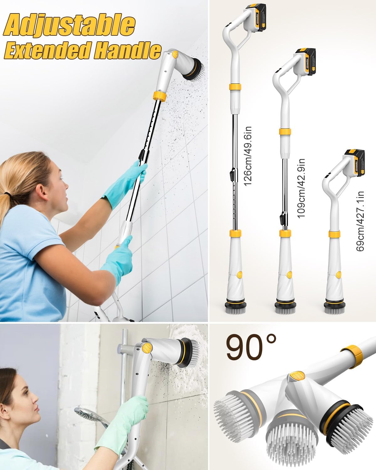 Qimedo Electric Spin Scrubber Q2 Pro with 3 Batteries