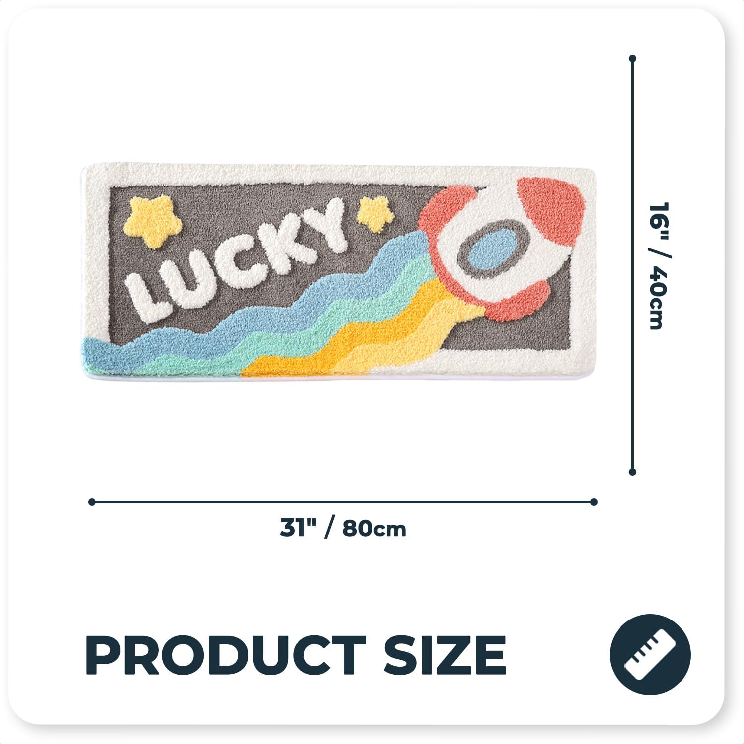 Tyrafry Cute Space Bath Rug Mat 16x31