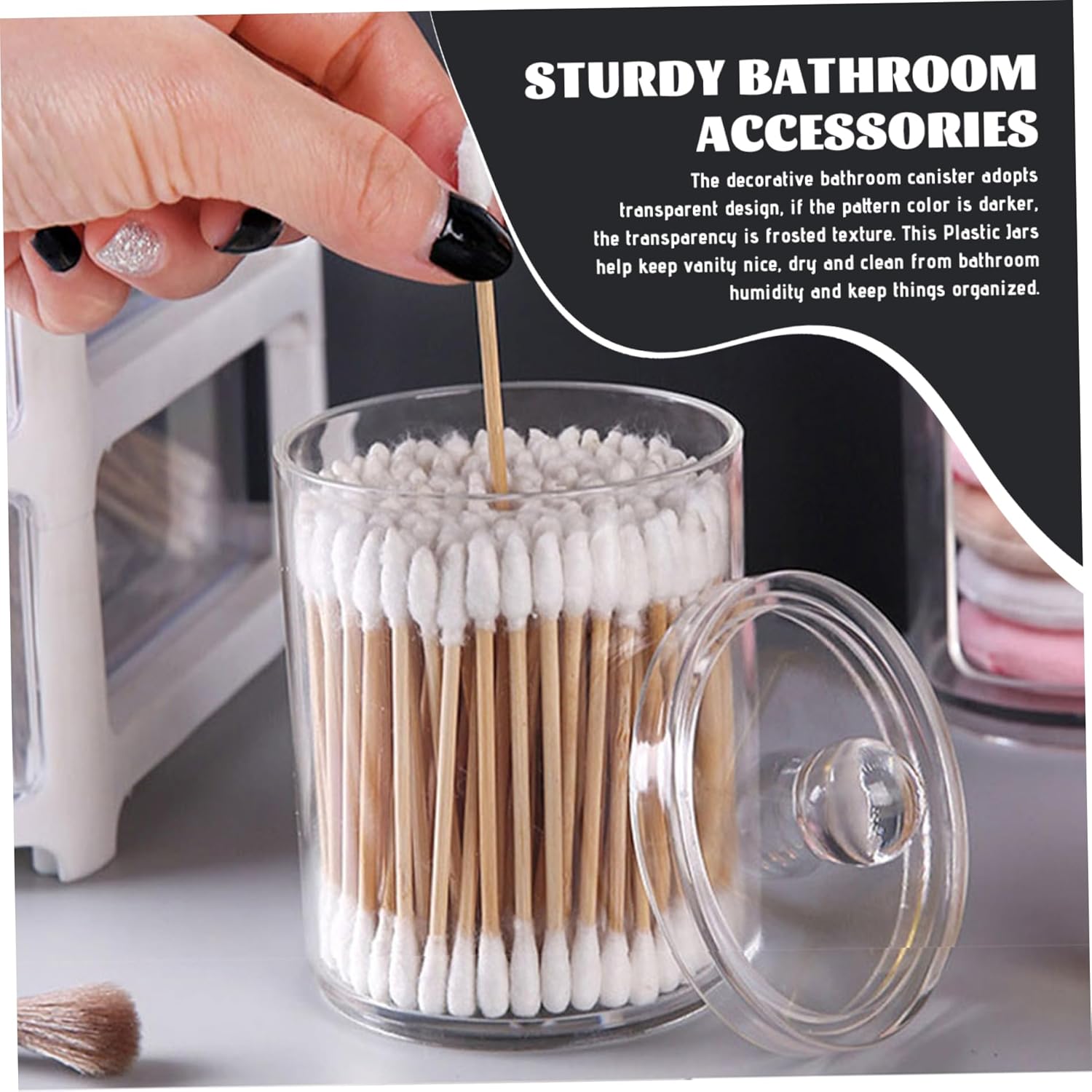 Heidouse 2Pcs Cotton Round Holder with Lid