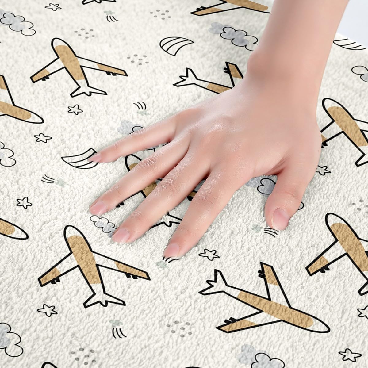 Feelyou Cartoon Aircraft Bath Rug 16x24 Inches