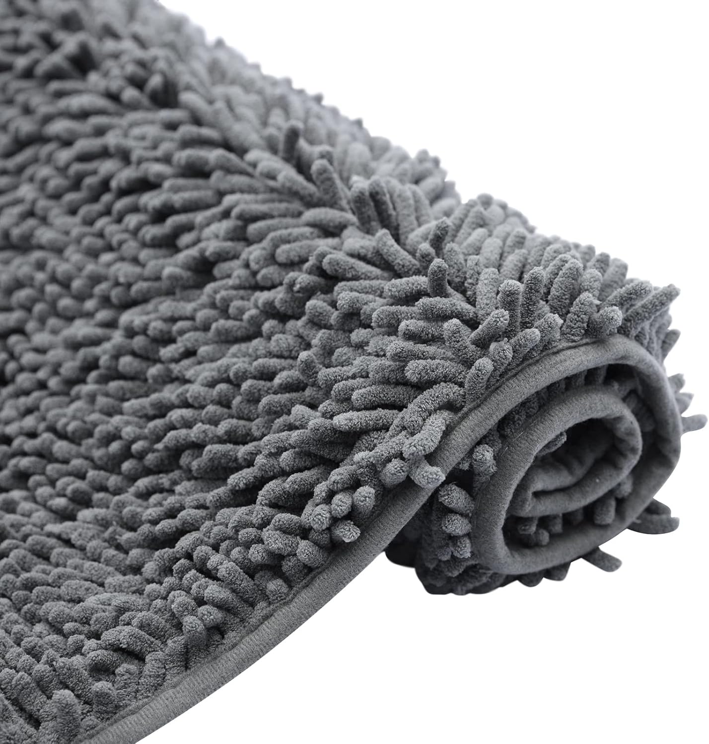 KAMA BRIDAL Non-Slip Bath Rug Dark Grey 12 x 19 Inches