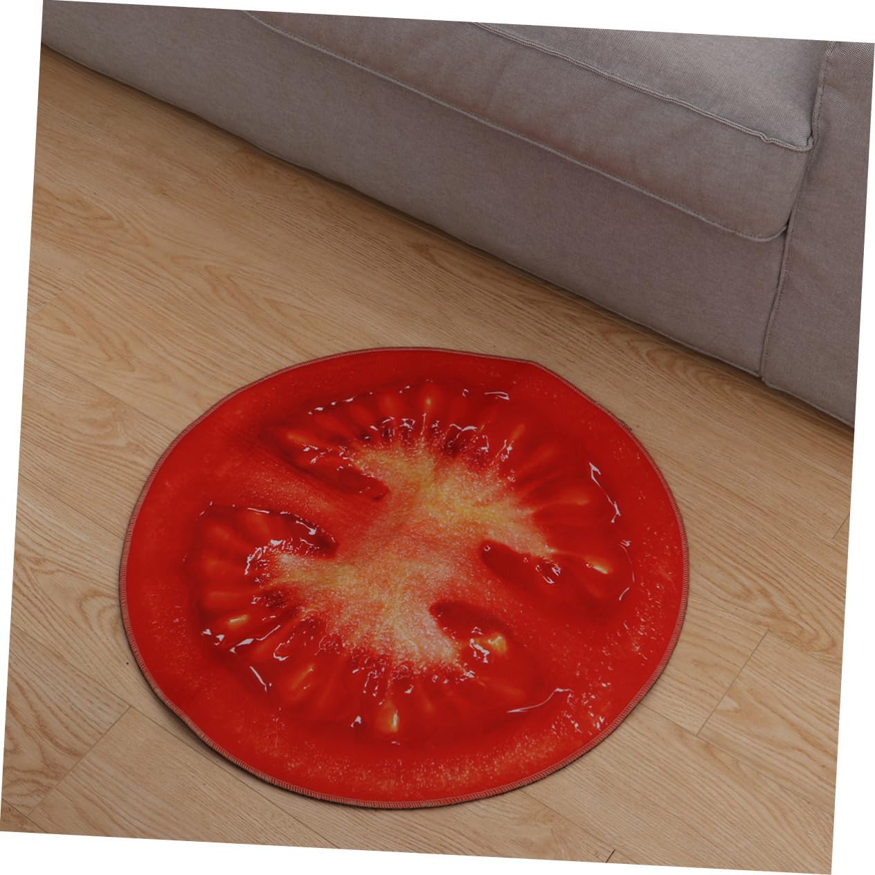 PRETYZOOM Round Non-Slip Bath Rug with Fruit Pattern